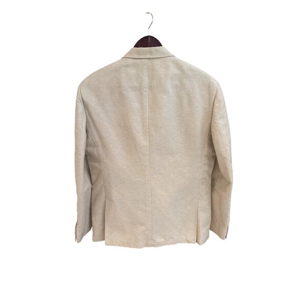Joe Black Mens Linen Blazer Beige White Fit Two Button Jacket - Picture 2 of 13